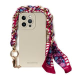 case&me Coque Foulard pour iPhone 13 Pro, Souple, Protection de l'appareil Photo, Coque avec dragonne, Coque Fashion, Ivoire