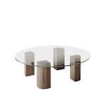 Friends & Founders - Quarter Lounge Table Round 120 High Natural Oak - Spisebord - Ida Linea Hildebrand - Beige - Glass/Tre