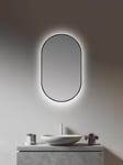 Talos Miroir LED Ovale Noir 45 x 75 cm – Convient pour Les pièces humides de Votre Salle de Bain – Miroir Mural avec lumière ambiante – avec Cadre en Aluminium de qualité supérieure