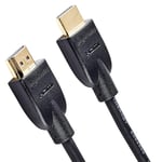 Amazon Basics - Câble HDMI 4K de 7,6 m - Haute performance 18 Gbps avec Ethernet, 4K@60Hz, 2160p, Noir, (7.5 m)