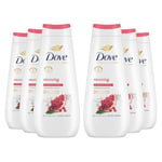 Dove Advanced Care Reviving Body Wash Body Cleanser shower gel with pomegranate & hibiscus extracts for instantly lotion-soft skin 6x 400 ml