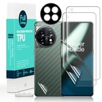 Screen Protector For Oneplus 11 5G(6.7 Inches),with 2Pcs Flexible TPU Film,1Pc Camera Lens Protector,1Pc Backing Carbon Fiber Film [Fingerprint Reader,Easy to install]