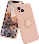 Coque Silicone Pour iPhone 14 Couleur Rose Avec Anneau Support Little Boutik®