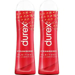 Durex Play Strawberry Flavoured Lubricant 2 Bottles (100ml) Condom Friendly