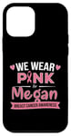 Coque pour iPhone 12 mini Ruban rose « We wear pink » pour Megan, soutien contre le cancer du sein