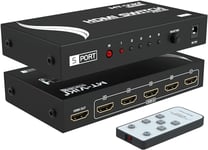 MT-VIKI HDMI Switch 5 in 1 Out HDMI Switcher 5 Port HDMI Switch with IR Remote Control 4K@30Hz for Nintendo PS4 PS5 TV Fire Stick Roku