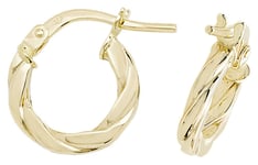 James Moore TH ER1041-08 9ct Yellow Gold 08mm Hoop Earrings Jewellery