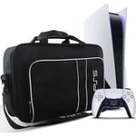 Sac de Transport pour PS5, Housse pour PS5 Console et Manette, Sacoche Protection Étui pour Playstation 5 Manette Accessoires, Blanc