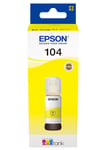 Genuine Epson 104 Yellow EcoTank Ink Bottle, ET-2710 ET-2711 ET-4700 Printers