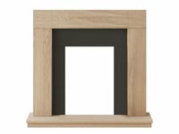 Adam Malmo Fireplace in Oak & Black, 39 Inch