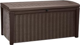 Keter Borneo - Coffre de rangement, capacité 400L, résine, marron, aménagement jardin et terrasse, 70 x 130 x 63 cm