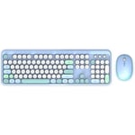 Combo sans fil clavier + souris - MOBILITY LAB - Pure Color - Bleu - Design ergonomique - Frappe discrète