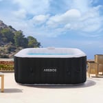 AREBOS Spa Gonflable Piscine Bien-être Chauffage Massage Carré 154x154cm