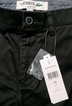 Lacoste Mens Black Slim Fit Cotton Gabardine Bermuda Shorts Size 34 - 35 " Waist