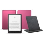 Kindle Paperwhite Signature Edition (2024 Release) 32 GB without ads, an Amazon Plant based Cover and a Made for Amazon Wireless Charging Dock