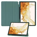 Miimall for Samsung Galaxy Tab S10 Plus 2024/ Galaxy Tab S9 Plus 2023 Case, PU Leather Protective Shell with Auto Sleep/Wake Function Anti-Scratch Full Coverage Bumper Cover for Galaxy Tab S10+, Green