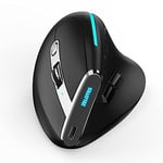 TKMARS Souris Ergonomique Verticale sans Fil,Souris Optique 2.4G & Bluetooth Rechargeables avec 5 DPI Réglable RGB Lumière 8 Boutons Programmables pour Ordinateur PC, Mac,Bureau (pour Droitier),Noir