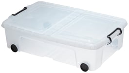 Strata 2 X 35L Wheeled Underbed Storage Boxes - Clear