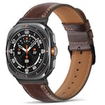 Tasikar Leather Bands Compatible with Samsung Galaxy Watch Ultra 47mm, Genuine Leather Strap Compatible with Samsung Galaxy Watch Ultra 47mm, Dark Brown