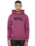 Calvin Klein Jeans Men Hoodie Hyper Real Box Logo , Purple (Amaranth), S