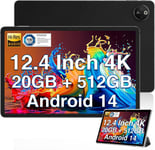 DOOGEE T30 MAX 12.4" Tablet 4K Android 14, 208+12 GB RAM 512GB ROM 2TB TF, Side