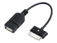 Logilink Usb Otg Cable - Câble Pour Données - Connecteur À 30 Broches De Station D'accueil Samsung Mâle Pour Usb Femelle - 15 Cm - Noir - Pour Samsung Galaxy Tab, Tab 10, Tab 2, Tab 7.0, Tab 7.7...