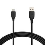 Amazon Basics - Câble de charge rapide USB-C vers USB-A 2.0 - Vitesse de 60 Mo/s - Certifié USB-IF - Pour Apple iPhone 15, iPad, Samsung Galaxy, tablettes, ordinateurs portables - 3 m - Noir