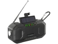 Renkforce Rf-Cr-300 Outdoorradio Fm, Am (1018) Nødradio, Bluetooth, Sd Genopladelig, Solcellepanel, Håndsving, Lommelygte Sort