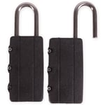 2x SMALL 3 DIGIT COMBINATION PADLOCKS Lock Locker Luggage Suitcase Travel Gym