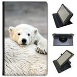 Fancy A Snuggle Polar Bear Cub On Mum's Back Universal Faux Leather Case Cover/Folio for the Hipstreet Titan 4 7 inch