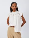 Rails Marlene Cap Sleeve Eyelet Cotton Blouse, White Denim