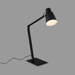 BRILONER - Lampe de chevet, Lampe de bureau pivotante, Lampe de table E27 pour Home Office avec interrupteur filaire, Lampe de lecture, Noir