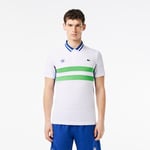 Lacoste Polo Tennis slim fit Édition Roland-Garros en Piqué Ultra Dry Taille 3XL Blanc/vert/bleu Marine