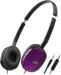 Ha-S160M-V-U Casque Plat Pliable Et Compact-Couleur Brillante-Avec Interrupteur Marche/Arret Pour Microphone-Ideal Pour Le Teletravail Et Les Reunions En Ligne(Violet)