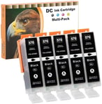 5X 25Ml Noir Xl Cartouches D'Encre Compatibles Pour Canon Pgi-570 Bk Pour Canon Pixma Ts5051 Ts5053 Ts5055 Ts6050 Ts6051 Ts6052 Ts8050 Ts8051 Ts8052 Ts8053 Ts9050 Ts9055 Mg5750 Mg5751 Mg5752[X704]