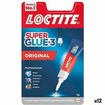 Omedelbar vidhäftning Loctite Super Glue 3 3 g (12 antal)