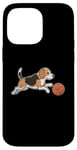 Coque pour iPhone 14 Pro Max Beagle jouant au basket-ball Beagles Chien