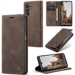 CaseMe Samsung Galaxy A15 Fodral Retro Flip Kaffe