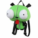 Ny Alien Invader Zim 3D-ögon Robot Gir Söta Fylld Plysch Ryggsäck Grön Väska Julgåva 14 Tum Pl