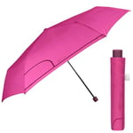 PERLETTI Parapluie Pliant Super Slim Manuel Femme - Parapluie Mini Compact Léger Coupe Vent pour Voyage - Petit Parapluie Pliable Résistant Rose Incassable Unisex - Diamètre 91 cm (Rose Foncé)