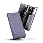 Diarycase 2.0 Coque clapet en cuir véritable avec support aimanté pour Apple iPhone 14 Pro Max, Vesper Violet - Neuf