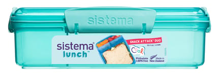 Sistema - Snack Attack Duo 975Ml - Minty Teal