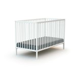 Lit bébé en bois massif blanc, sommier réglable 60X120 cm WEBABY   