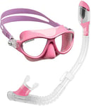 Cressi Kids' Moon Snorkeling Mask, Pink/Lilac with 100 Percent Dry Snorkel, Clear/Pink