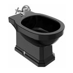 Roca - Bidet au sol carmen - noir brillant - 3 trous de robinetterie A3570A4563