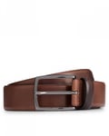 Boss Orange Celie mens Italian-Leather Belt with Polished Gunmetal Buckle - Dark Brown - Size 38 inches