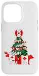 Coque pour iPhone 14 Pro Max Pull de Noël moche avec drapeau canadien et arbre de Noël