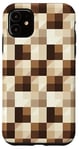 Coque pour iPhone 11 Motif vichy marron à carreaux mélanine Pride