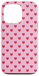 Coque pour iPhone 13 Pro Mignons Mini Coeurs Rouges sur Fond pour Filles