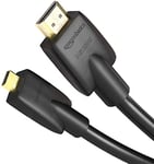 Amazon Basics Câble Micro HDMI vers HDMI 2.0 haut débit, 0.91 m, Noir